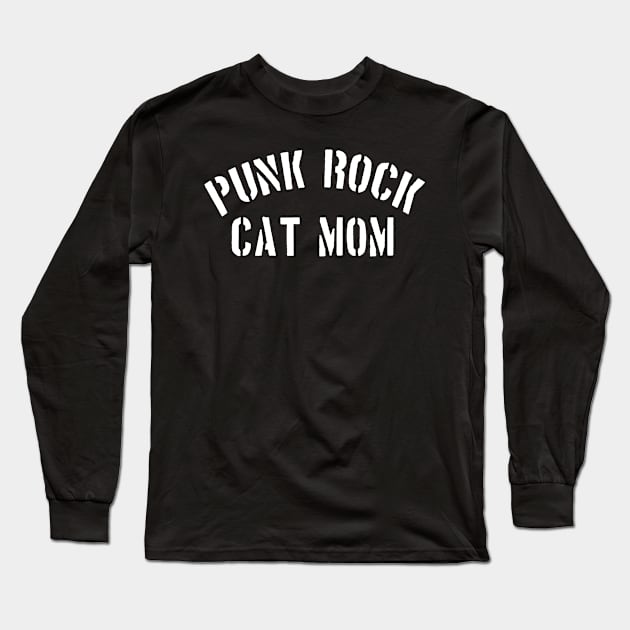 Punk Rock Cat Mom Long Sleeve T-Shirt by BradyRain